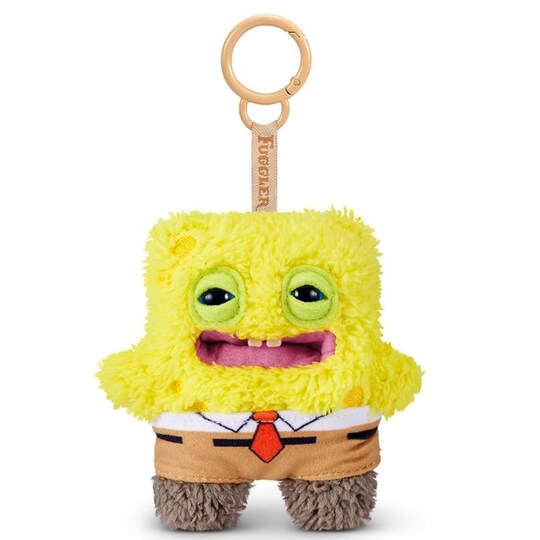 Fuggler SpongeBob 5-Inch Plush Keyring by ZURU, Funny Ugly Monster Bag Clip-on Stuffed Animal